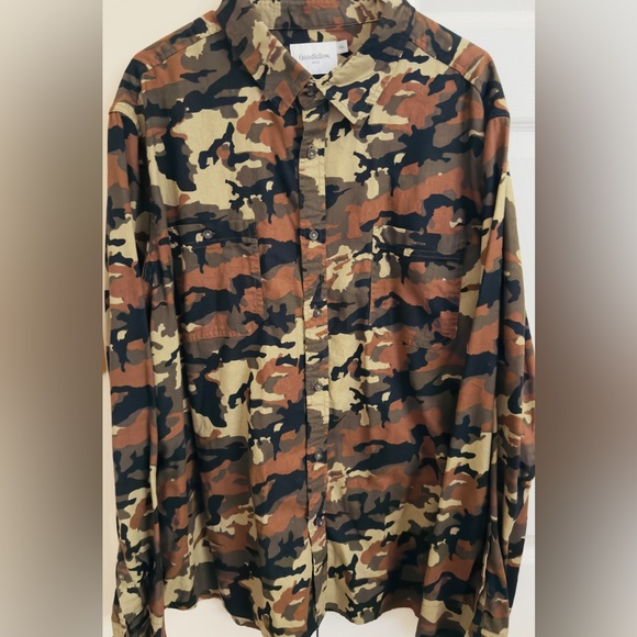 Goodfellow & Co Other - GOODFELLOW & CO Men's GreenCamo Standard-Fit Button-Up Long Sleeve Shirt Sz XXL.